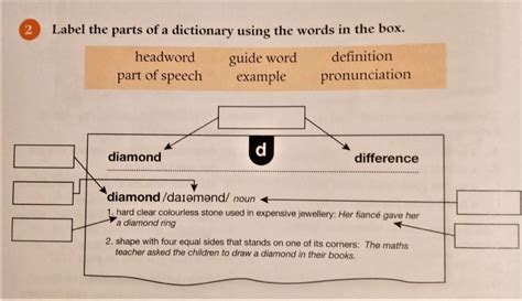 Parts Of A Dictionary Worksheet Guide Words Language Vocabulary