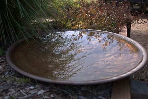 This Copper Bird Bath Is Spun By A Local Metal Spinner It Is Wide And