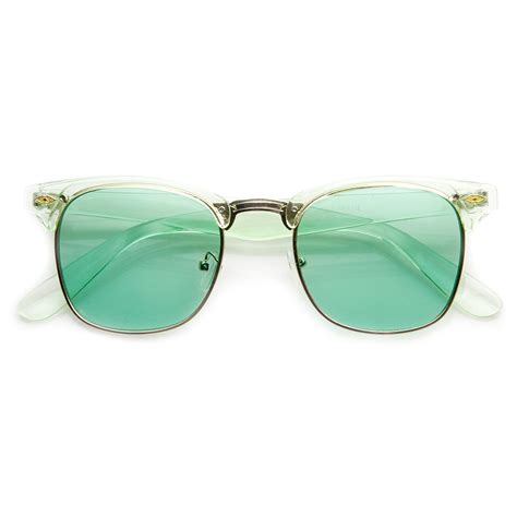 colorful half frame semi rimless horn rimmed color tint sunglasses ebay