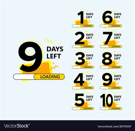 set number days left countdown for promotional vector image