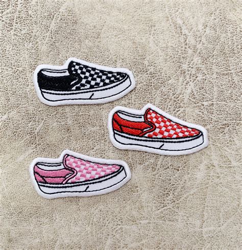 Vans Shoe Iron On Patch Patches Patches Iron On Embroidered Etsy