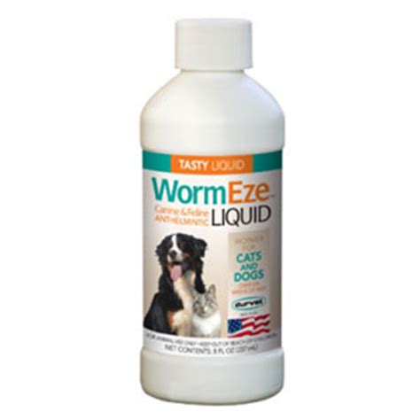 Have the proper amount of medication (as prescribed by your veterinarian) drawn up and ready. WormEze Liquid for Dogs & Cats, 8 oz | VetDepot.com