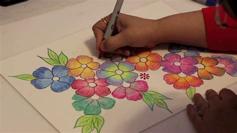 Gradient Flowers Color Pencil Tutorial Youtube