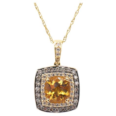 Effy Bh 14 Karat Gold Pendant For Necklace Cognac Diamond Topaz And