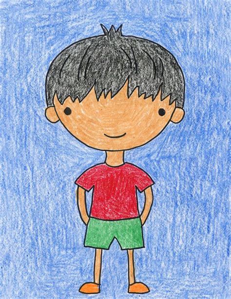 Easy How To Draw A Boy In Shorts Tutorial And Boy In Shorts Coloring