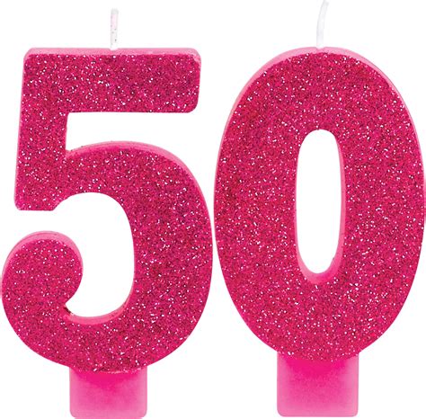 Glitter Number 50 Birthday Candles 2 Pk Party City