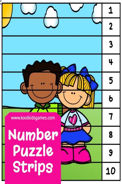 The Number Puzzle Strips For Kids With Numbers And Pictures On Them