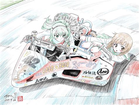 Nishizumi Miho Shimada Arisu And Boko Girls Und Panzer Drawn By