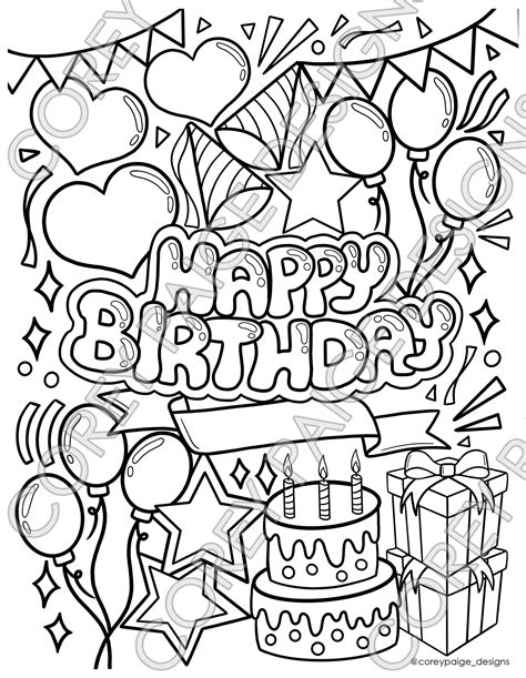 A Happy Birthday Coloring Pages Happy Birthday Coloring Pages Free