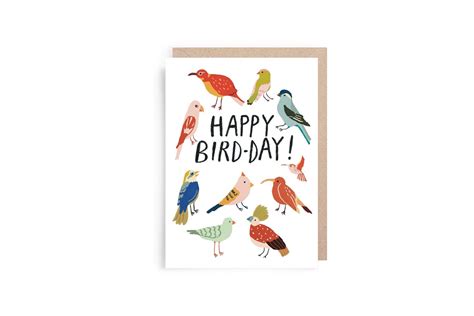 3 Pack Birthday Card Bird Pun Bird Lovers Happy Birthday Illustration