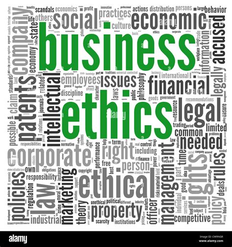 Business Ethics Concept Related Words In Tag Cloud On White Stock Photo