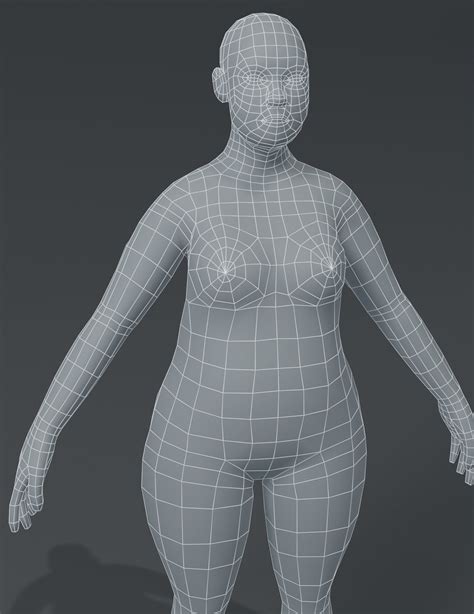 Artstation Female Body Fat Base Mesh 3d Model Game Assets