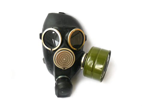 Rubber Gas Mask Gp 7 Russian Black Mask Soviet By Nostalgishop