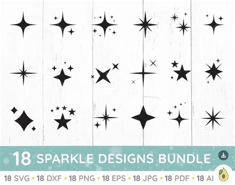 Sparkle Svg Bundle Glitter Svg Star Svg Sparkly Design For Etsy