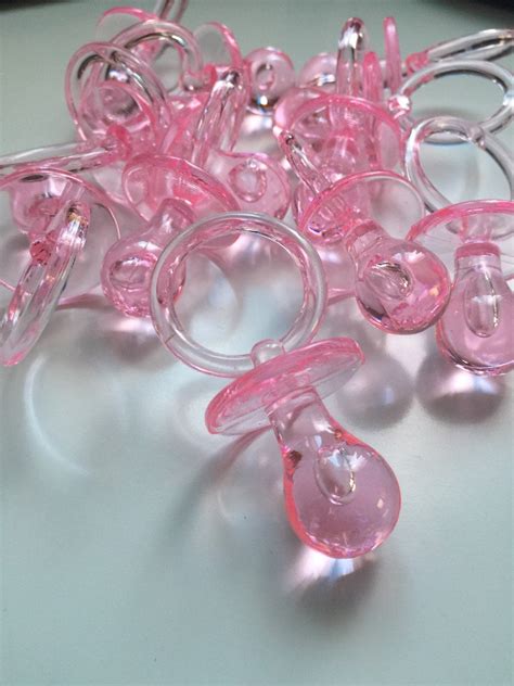 12 Baby Shower Pacifier 3 14 Pink Pacifier Blue Etsy