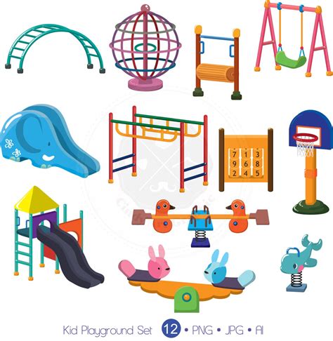 Kid Playground Set Clipartplayground Clipartkid Toy Clipartdigital