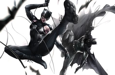 Catwoman And Batman Art Wallpaper 4k