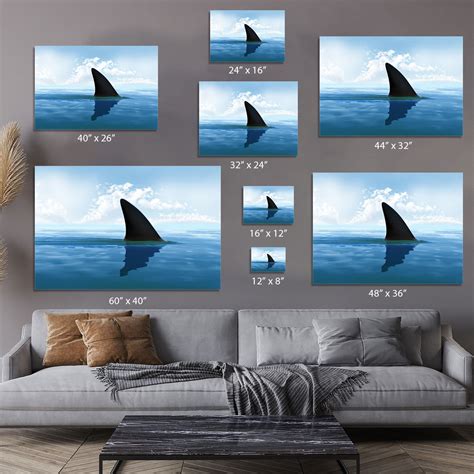 Shark Fin Above Water Canvas Print Or Poster Canvas Art Rocks