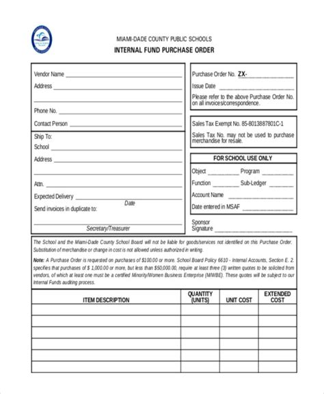 internal order forms  sample  format