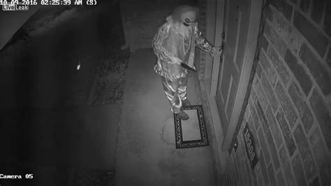 Killer Clown With Huge Knife Caught On Chilling Cctv Footage Trying To Enter Family Home
