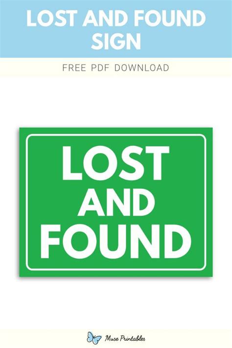 Printable Lost And Found Sign Template Signs Sign Templates Lost