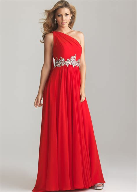 Night Moves 6758 Red One Shoulder Evening Gown Prom Dresses 2013