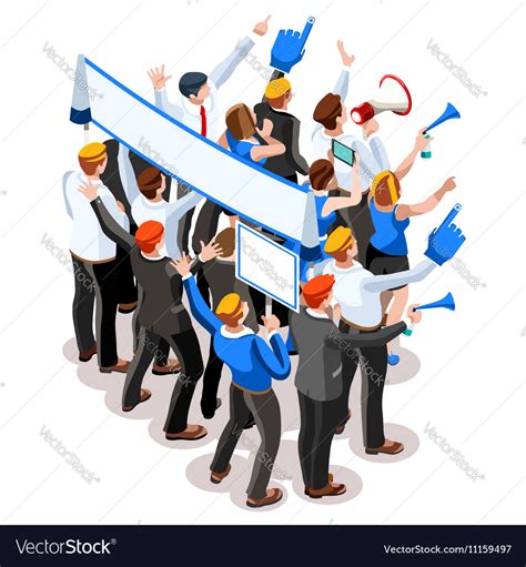 Election Infographic Speaker Audience Isometric Vector Image