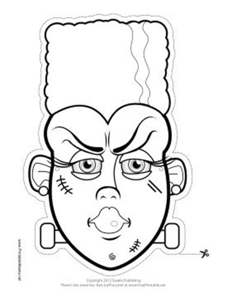 ✓ free for commercial use ✓ high quality images. Bride of Frankenstein Monster Mask to Color Printable Mask ...