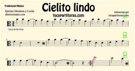 Cielito Lindo Partitura De Viola En Clave De Do Acordes Chordify