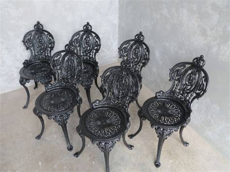 Set Of 6 Cast Iron Garden Outdoor Chairs