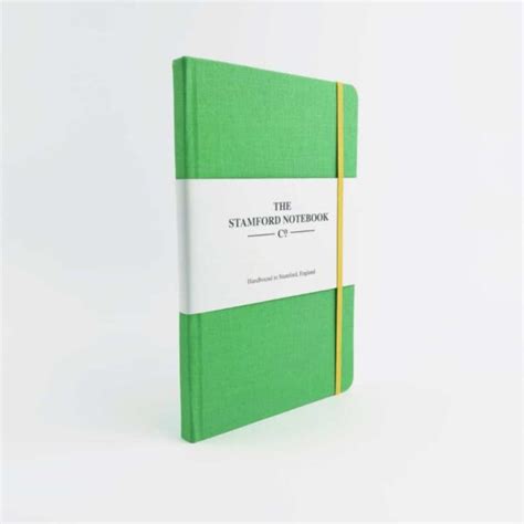 Apple Green Woven Cloth Notebook Stamford Notebooks Sgb