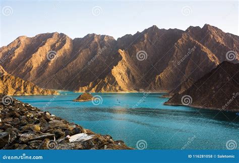 Hatta Dam Lake Scenery In Eastern Dubai Uae Stock Photo Image Of