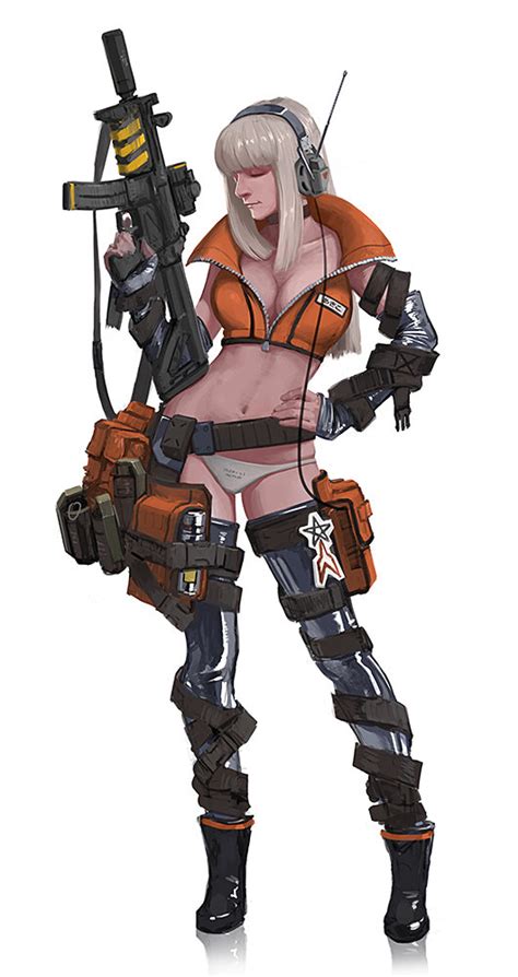 Images Girls With Guns Sexy Sci Fi Pinup Style Art From Qi Wu