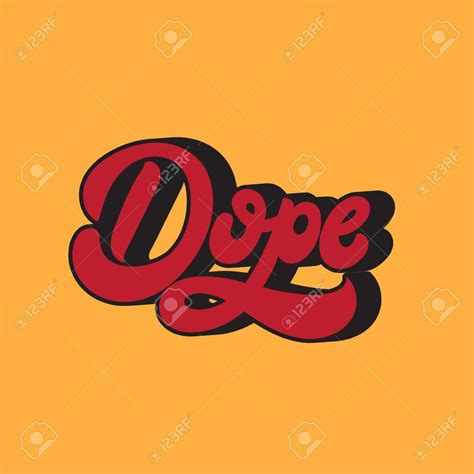 Dope Vector Handwritten Lettering Made In 90s Style Template