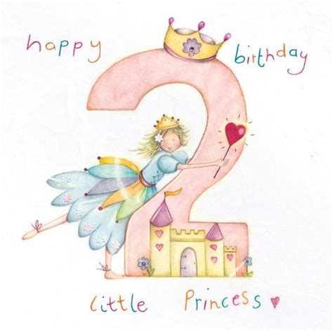 2nd Birthday Card Girl Happy Birthday Little Princess Princess
