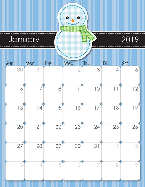 IMOMs Whimsical 2019 Printable Calendar IMom