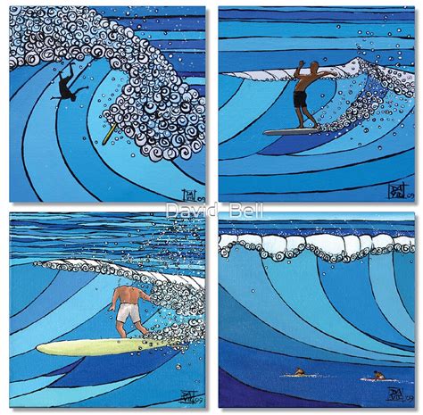 The Classic Wave Series ~ Quadtych By David Bell Redbubble