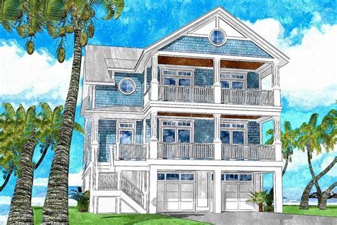 Plan 15232nc Darling Beach House Plan With Front And Back Double