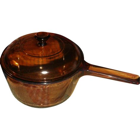 Corning Ware Pyrex Visions Cookware Saucepan With Lid 1 5 L Amber From Loghomeantiques On Ruby Lane