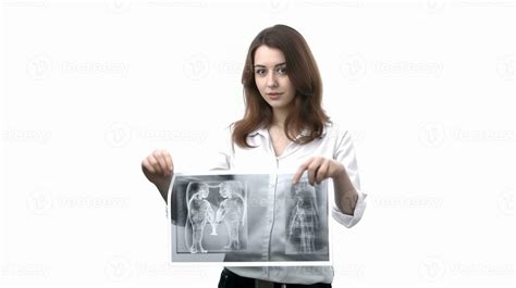 His First Photo Cheerful Pregnant Woman Holding Xray Image Of Baby In