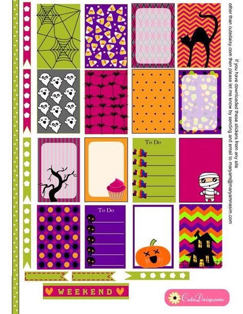 Free Printable Halloween Planner Stickers For Happy Planner Halloween