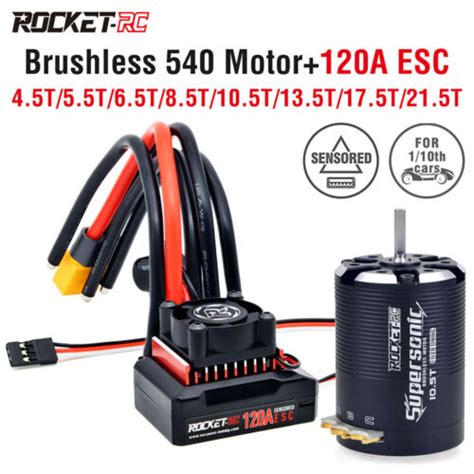 Rocket Rc Sensored Brushless 540 Motor 120a Brushless Esc Combo For 1