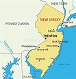 Mapa Vectorial De Nueva Jersey Aislado Sobre Fondo Blanco. Silueta ...