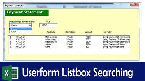 Userform Listbox Data Search In Excel Vba Step By Step Youtube