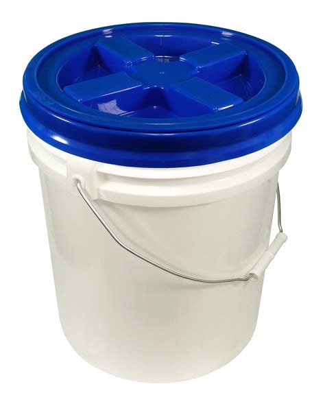 Galleon Gallon White Bucket Gamma Seal Lid Food Grade Plastic Pail Gamma Screw Seal