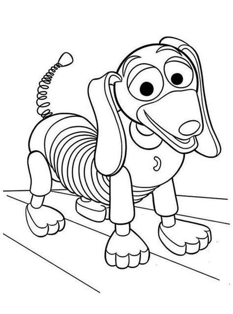 Simple toy story coloring page for children : Slinky - Free Coloring Pages