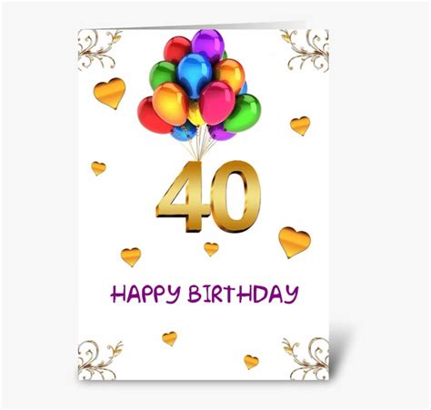 Happy 40th Birthday Greeting Card Wishes Birthday Card Happy Birthday