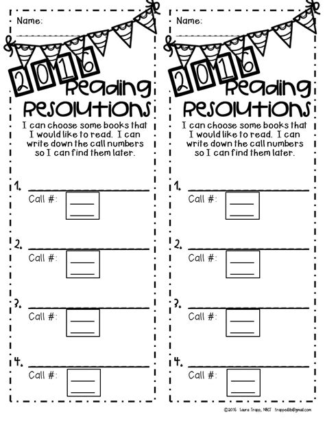 Classroom Freebies Too New Year Reading Resolutions Bookmarks