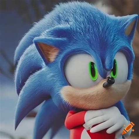 Sonic The Hedgehog Live Action Movie Still On Craiyon