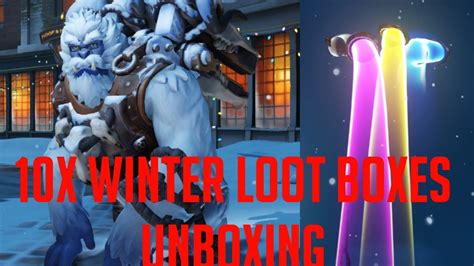 10x Winter Loot Boxes Unboxing Overwatch Youtube